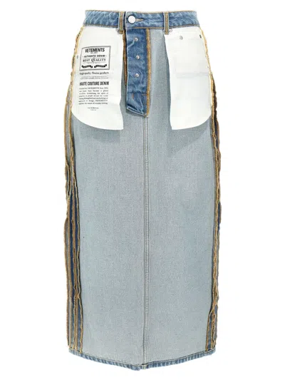Vetements 'inside-out' Skirt In Blue