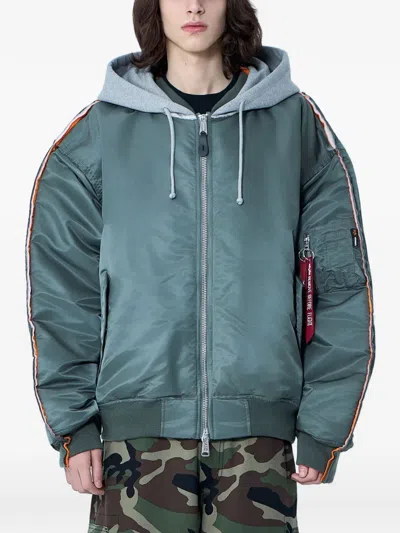 Vetements Integrated-hood Bomber Jacket In Green