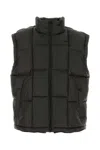 Vetements Quilted High Collar Puffer Sleeveless Jacket In Brown