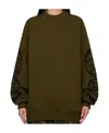 Vetements Khaki Jacquard Sweater In Green