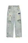 Vetements Blue Trashed Big Shape Jeans In Blue