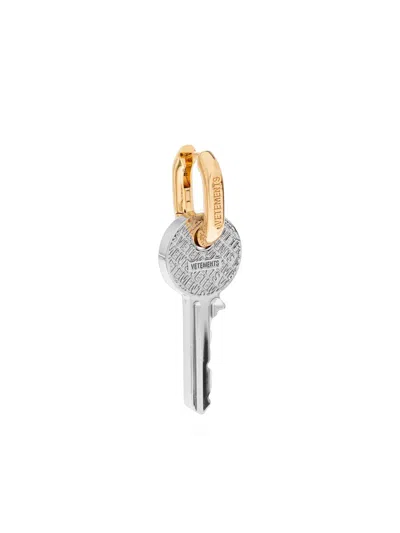 Vetements Key-charm Hoop Earring In Gray