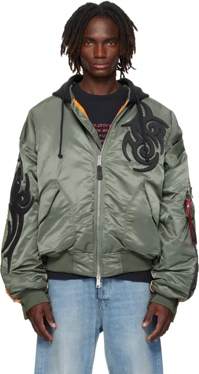 Vetements Khaki Alpha Industries Edition Reworked Bomber Jacket In Multi