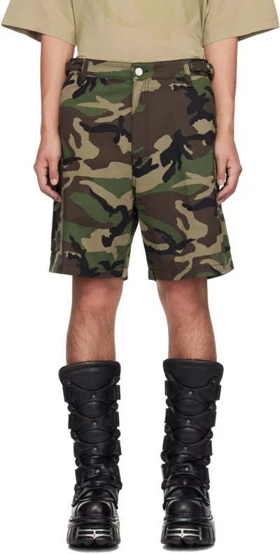 Vetements Khaki Camouflage Cargo Shorts