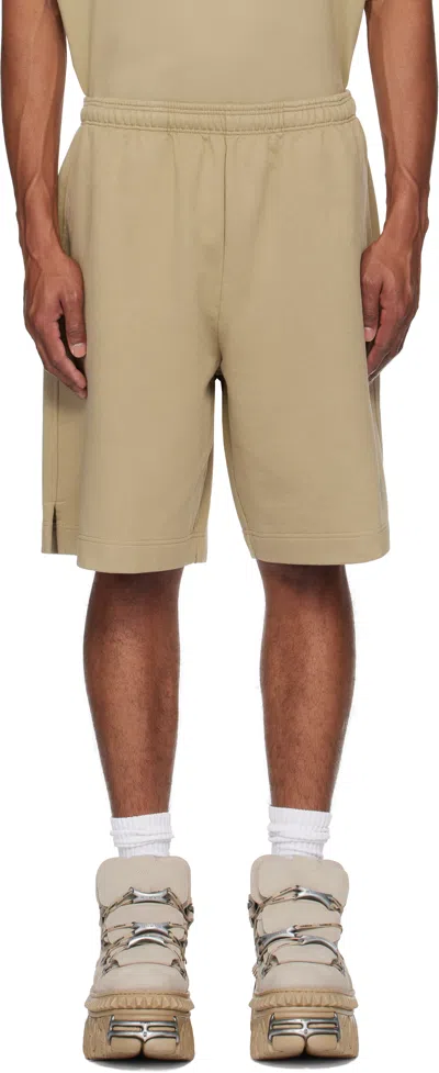 Vetements Khaki Oval Logo Shorts In Taupe