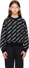 Vetements Kids Black & White Monogram Sweater In Black / White