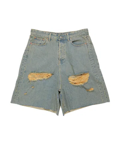 Vetements Knee-length Denim Shorts In Blue