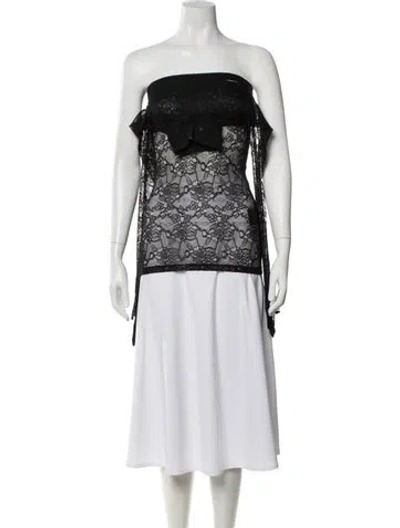 Pre-owned Vetements Lace Styling Open Shoulder Lace Pattern Top W/ Tags In Black