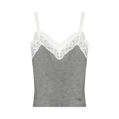 Pre-owned Vetements Lace Tank Top 'grey Melange' | Women's Size Xs In Gray