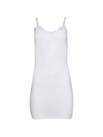 Vetements V-neck Suspender Mini Dress In White