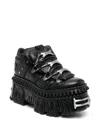 Vetements Chunky Sole Platform Heel Round Toe Sneakers In Black
