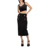 Vetements Ladies Black Fancy Button Skirt, Size X-small