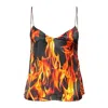 Vetements Ladies Fire Print Slip Top
