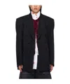 Vetements Lapel Long-sleeved Suit Coat In Black