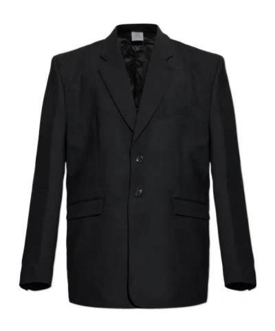 Vetements Lapel Long-sleeved Suit Coat In Black