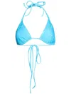 Vetements Layered Cotton Bikini Top In Blue