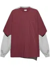 Vetements Gray & Red Runway Merged T-shirts Sweatshirt In Red