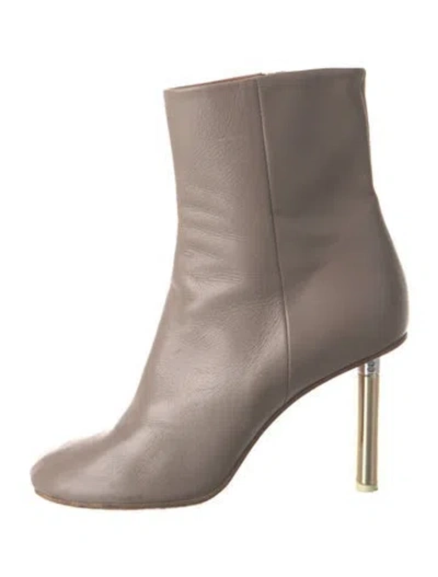 Pre-owned Vetements Leather Boots In Grey