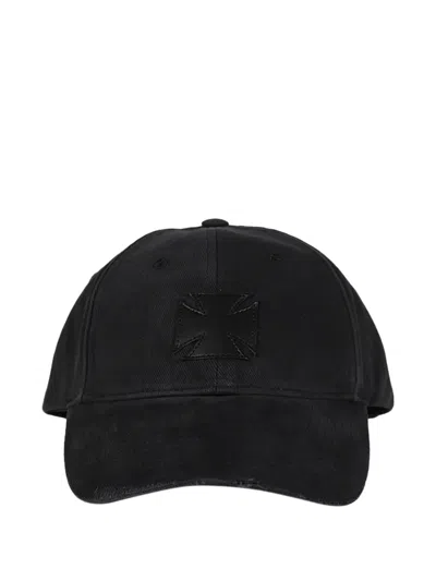 Vetements Leather Cross Cap In Black