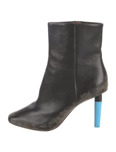 Pre-owned Vetements Leather Distressed Accents Boots In Black