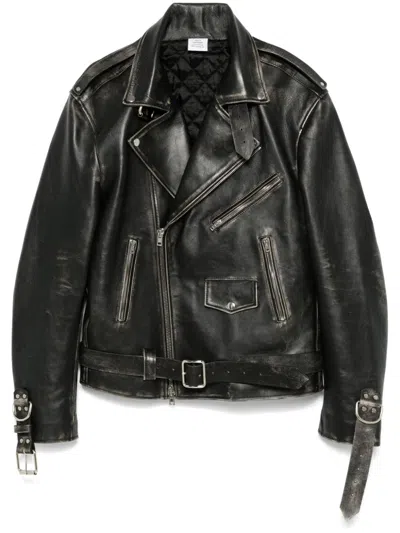 Vetements Leather Jacket In Black