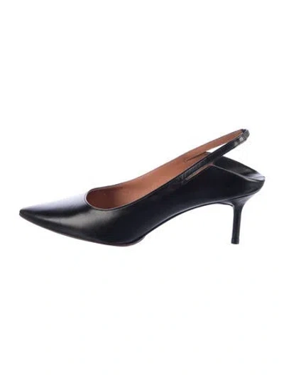 Pre-owned Vetements Leather Slingback Pumps In Black