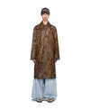 Vetements Leopard Print Coat In Brown