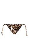 Vetements Leopard-print Velour Bikini Bottoms In Brown