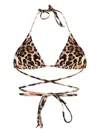 Vetements Leopard-print Velour Bikini Top In Brown
