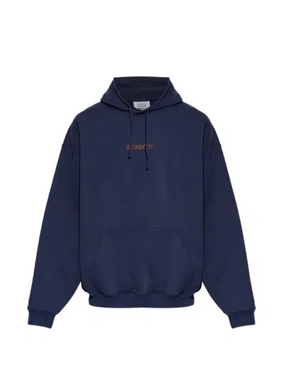 Vetements Lettering Hoodie In Blue