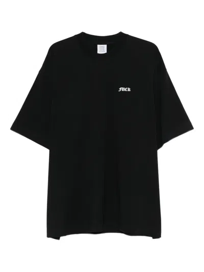 Vetements Lettering-print T-shirt In Black