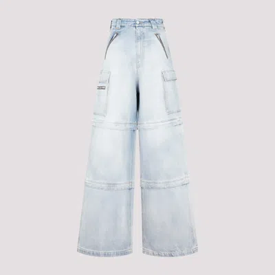 Vetements High-rise Wide-leg Cargo Jeans In Blue