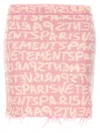 Vetements 'printed Monogram' Elastic Waistband Skirt With Frayed Hem In Light Pink