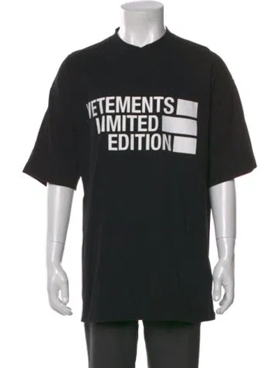 Pre-owned Vetements Limited Edition Graphic Print T-shirt In Black