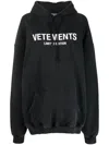 Vetements Black Cotton Sweatshirt With Frontal Logo In Black  