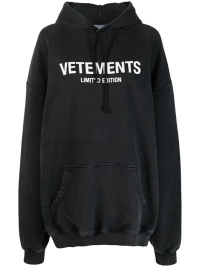 VETEMENTS LIMITED EDITION LOGO HOODIE,UE54HD220B BLACK