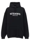 Vetements Black Cotton Sweatshirt With Frontal Logo In Multicolor