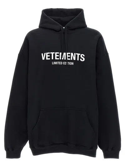 Vetements Limited Edition Logo Hoodie In Black
