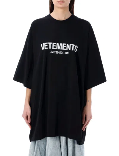 Vetements Limited Edition Logo T-shirt In Black