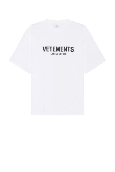 Vetements Limited Edition Logo T-shirt In White