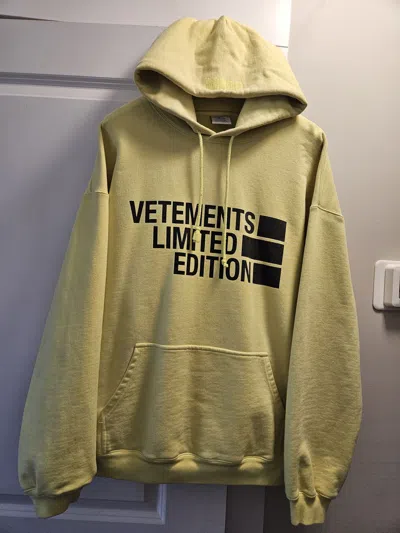 Pre-owned Vetements Limited Edition Neon Yellow Green Oversized Hoodie