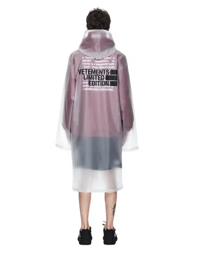 Pre-owned Vetements Limited Edition Transparent Raincoat In White