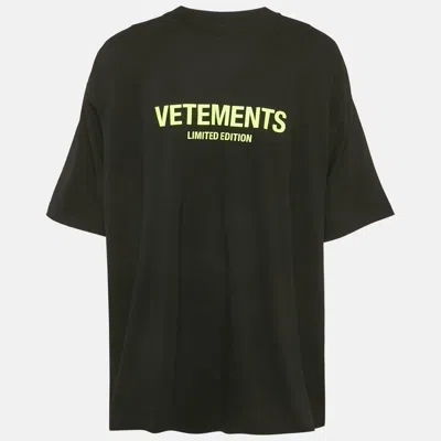 Vetements Limited Edition Unisex Black Printed Jersey Oversized T-shirt