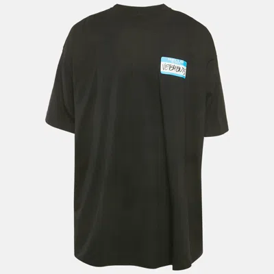 Pre-owned Vetements Limited Edition Unisex Black Printed Jersey Oversized T-shirt M