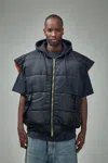 Vetements Logo Bomber Vest With A Hood In Black