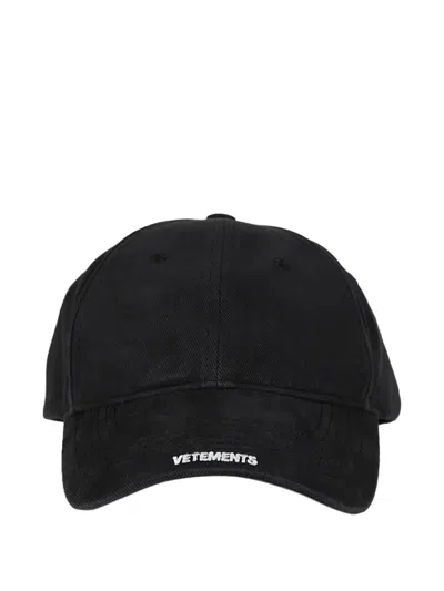 Vetements Logo Cap In Black