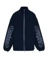 Vetements Navy Embroidered-logo Jacket In Black