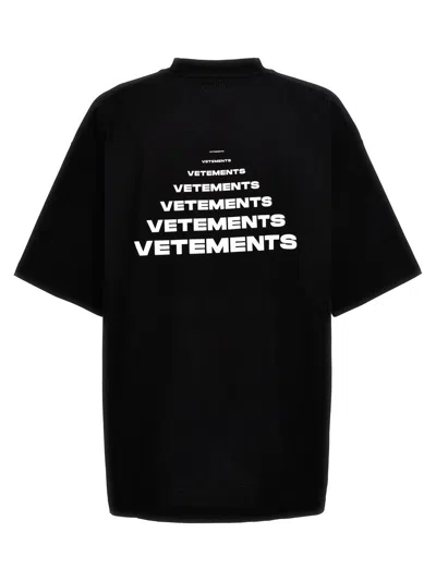 Vetements Logo Cotton T-shirt In Black