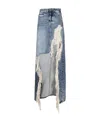 Vetements Logo Denim Skirt In Gray