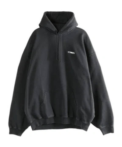 Vetements Logo Detailed Drawstring Hoodie In Animal Print